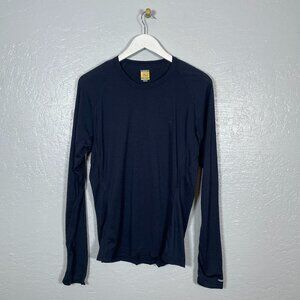 Icebreaker Men L Navy Blue 150 Bodyfit Long Sleeve Shirt Thermal Merino Gorp